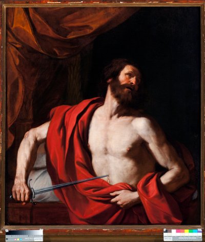El suicidio de Catón de Útica (95-46 a.C.), político romano de Guercino