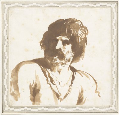 Busto de hombre de Guercino (attributed to)