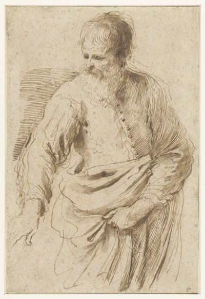 Anciano de pie de Guercino (attributed to)