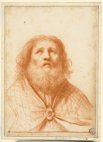 Busto de santo o sumo sacerdote de Guercino