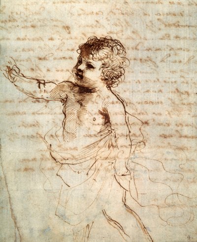 Figura infantil en drapeado, siglo XVII de Guercino