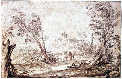 Paisaje, siglo XVII de Guercino