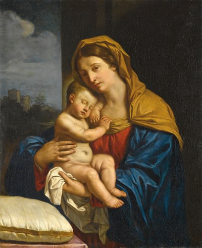 Madonna y el niño de Guercino