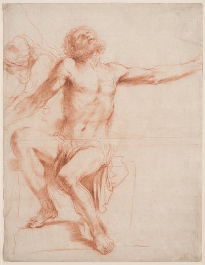 Figura masculina sentada, c.1618-19 de Guercino