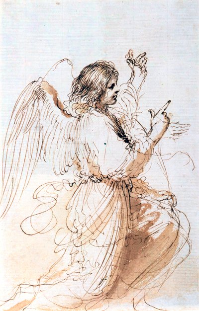 Estudio de un ángel, c. 1611-1666 de Guercino