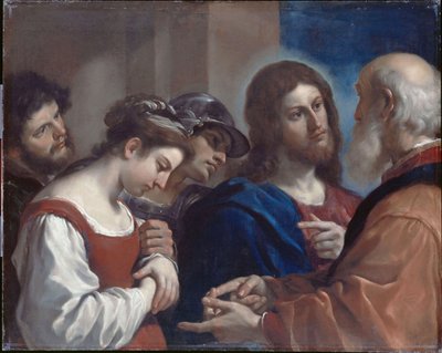 La mujer sorprendida en adulterio de Guercino