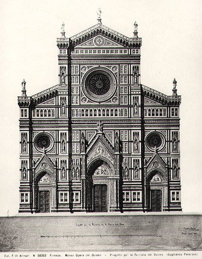Diseño para la fachada de Santa Maria del Fiore o Duomo en Florencia de Guglielmo Petersen