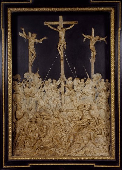 Crucifixión, atribuida a Guglielmo della Porta (1515-1577), relieve de cera, Italia de Guglielmo della Porta