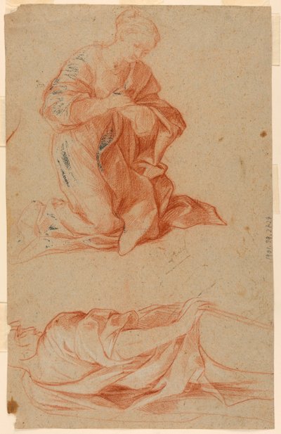 Estudios de la Virgen María y un hombre de pie de Gugliemo Cortese