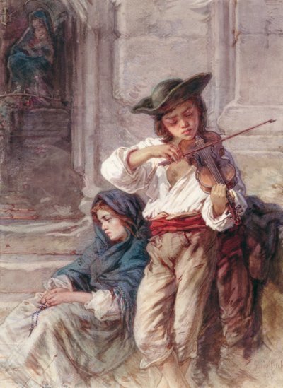 El Joven Violinista, c.1880 de Guido Bach