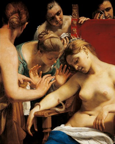 La muerte de Cleopatra (detalle) de Guido Cagnacci