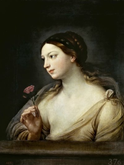 Niña con una rosa, 1630-1635 de Guido Reni