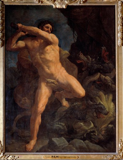 Hércules derrotando a la Hidra de Lerna. Pintura de Guido Reni (1617) de Guido Reni