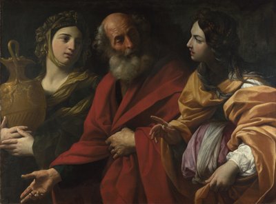 Lot y sus hijas dejando Sodoma, c. 1615 de Guido Reni