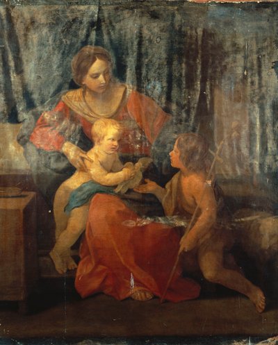 Madonna y el Niño con San Juan Bautista en un interior, c.1640 de Guido Reni