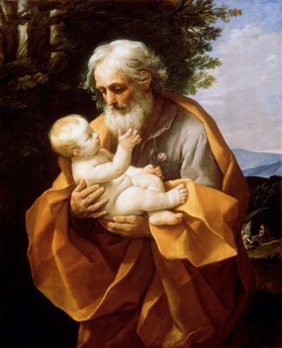 San José con el Niño Cristo, 1620s de Guido Reni