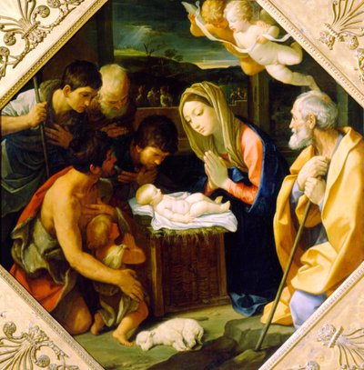 La adoración del Niño Jesús de Guido Reni
