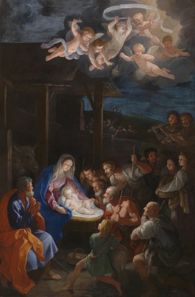 La adoración de los pastores, c. 1640 de Guido Reni