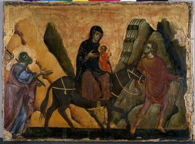 La huida a Egipto de Guido da Siena