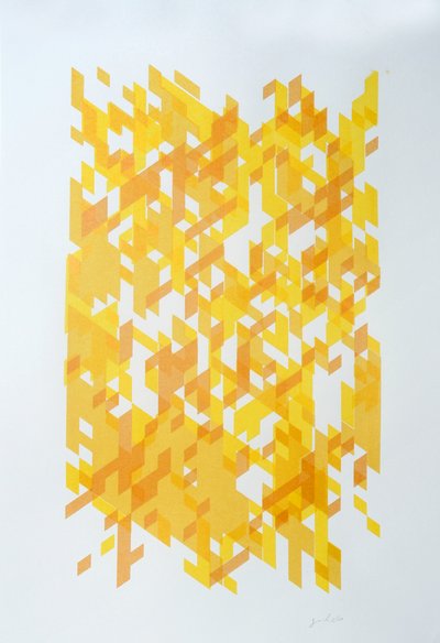 Deconstrucción N°14, 2014 (tinta sobre papel) de Guilherme Pontes