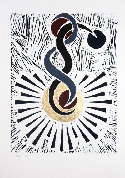 Bailarina invertida Nº2, 2019 (linograbado) de Guilherme Pontes