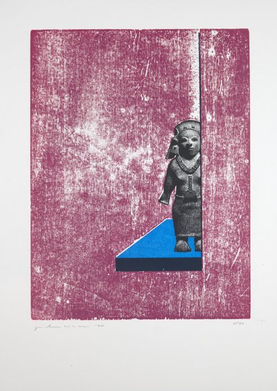 Habitación invisible Nº1, 2019 (xilografía y serigrafía) de Guilherme Pontes