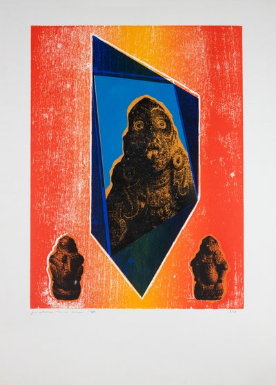 Habitación invisible Nº9, Blanco, 2019 (xilografía y serigrafía) de Guilherme Pontes