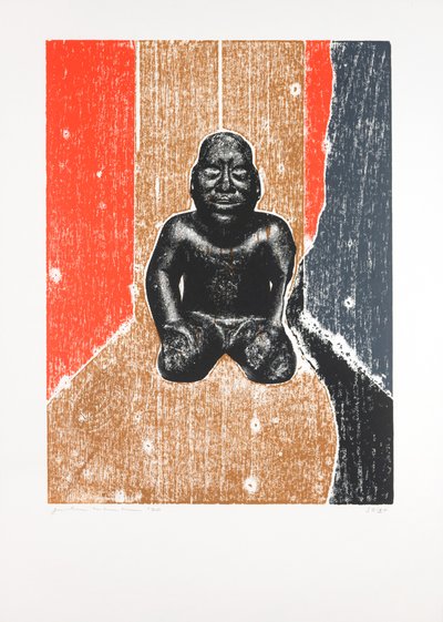 Habitación invisible nº10, 2019 (xilografía y serigrafía) de Guilherme Pontes