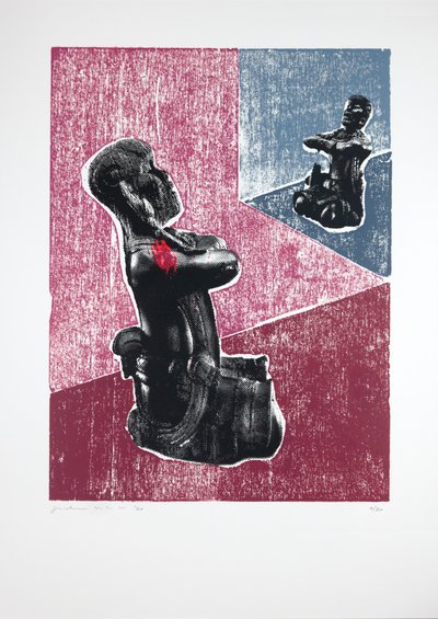 Habitación invisible nº7, Megalomanía, 2019 (xilografía y serigrafía) de Guilherme Pontes