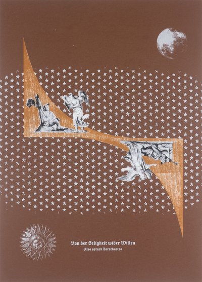 Involuntary Bliss,Así habló Zaratustra, 2025 (xilografía y serigrafía) de Guilherme Pontes