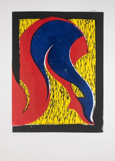 Piernas cruzadas Nº1, 2019 (linograbado) de Guilherme Pontes