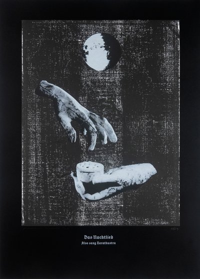 La canción de la noche, Así habló Zaratustra, 2024 (xilografía y serigrafía) de Guilherme Pontes