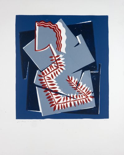 Mujer con helecho Nº2, 2019 (linograbado) de Guilherme Pontes