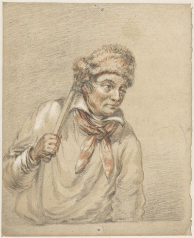 Hombre con sombrero de piel en la cabeza de Guillaume Anne van der Brugghen