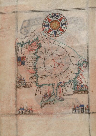 El golfo de Vizcaya en el atlas de Guillaume Brouscon (1540-1560) de Guillaume Brouscon