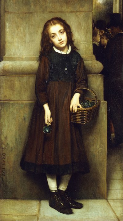 Vendedora de Flores fuera de la Ópera, 1873 de Guillaume Charles Brun