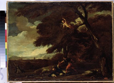 "La muerte de San Pedro de Verona (El asesinato de San Pedro Mártir) El predicador dominico Pedro de Verona (Pietro Rosini o Pietro Martire o Pietro da Verona) (1205-1252) es asesinado en el camino de Como a Milán. Pintura de Guillaume Courtoi de Guillaume Courtois