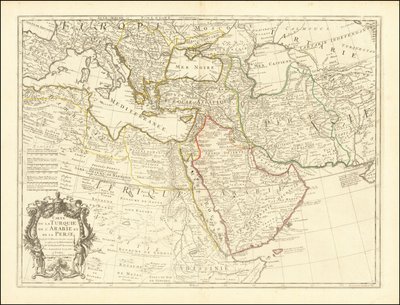 Mapa de 1701 - Mapa de Turquía, Arabia y Persia de Guillaume Delisle