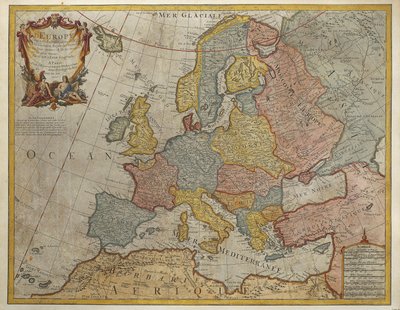Europa, París, grabado de Guillaume Delisle