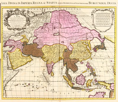 Mapa de Asia (grabado) de Guillaume Delisle