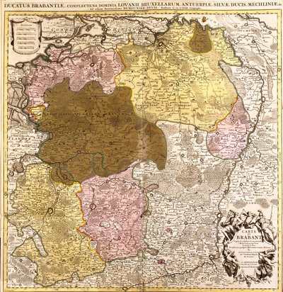 Mapa de Brabante (Bélgica y los Países Bajos) (grabado) de Guillaume Delisle