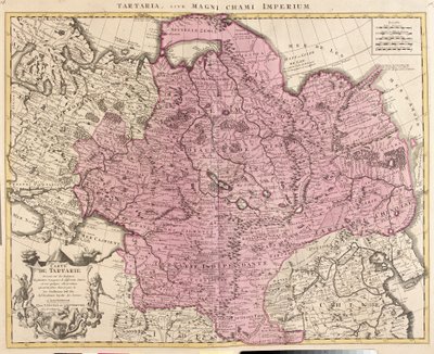Mapa de Tartaria (Asia Central, Siberia, Turquestán, Mongolia y Manchuria) (grabado) de Guillaume Delisle