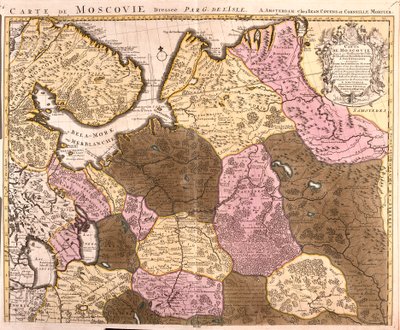 Mapa del Gran Principado de Moscú (Rusia) de Guillaume Delisle