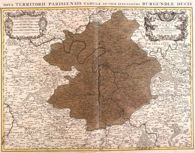 Mapa de la Isla de Francia (grabado) de Guillaume Delisle