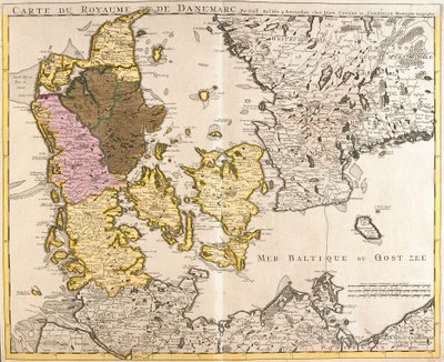 Mapa del Reino de Dinamarca (grabado) de Guillaume Delisle