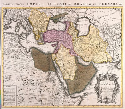 Mapa de Oriente Medio: Imperio Turco, Persia y Península Arábiga (grabado) de Guillaume Delisle