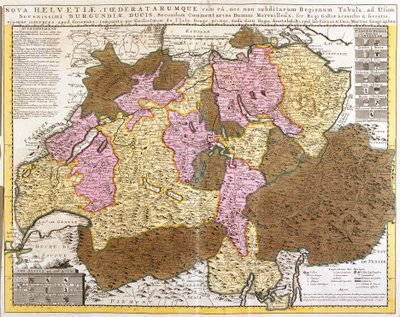 Mapa de la federación suiza de Guillaume Delisle