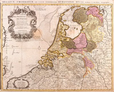 Mapa de las Provincias Unidas de los Países Bajos (grabado) de Guillaume Delisle
