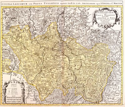 Mapa de la diócesis de Toul (Lorena, Francia) de Guillaume Delisle