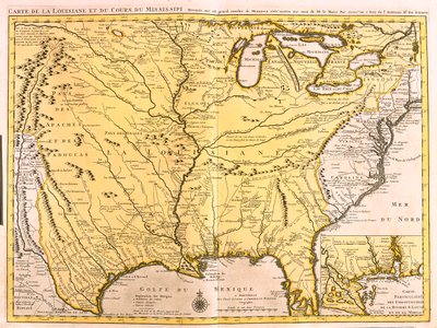 Montana, Dakota del Norte, Minnesota, Wisconsin, Michigan, Nueva York, Wyoming, Dakota del Sur, Nebraska, Iowa, Illinois, Indiana, Ohio, Pensilvania, Colorado, Kansas, Misuri, Kentucky, Virginia Occidental, Oklahoma, Arkansas, Tennessee, Texas, Luisiana, M de Guillaume Delisle